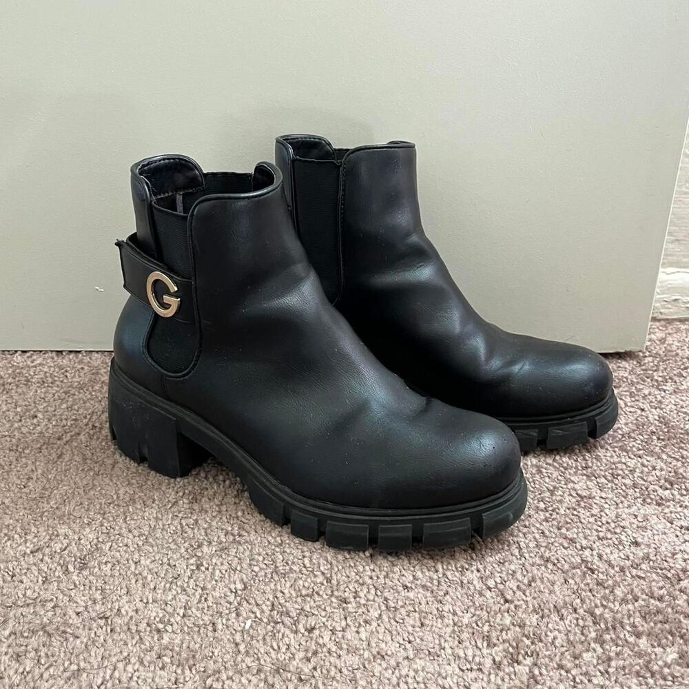 Black Leather Ankle Boots